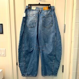 New  Free People/ We The Free Good Luck Mid-Rise Barrel Jeans 27